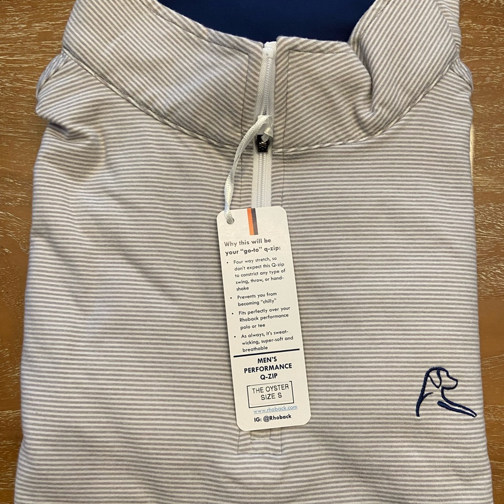 Men's Performance 1/4 Zip Pullover - Gray Striped